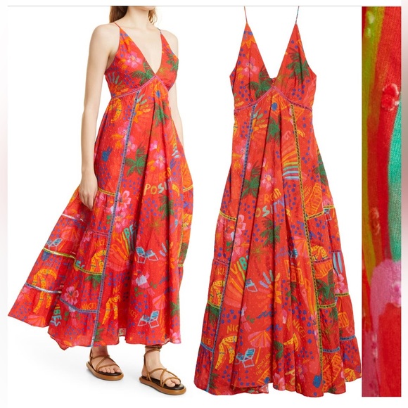 Farm rio printed sleeveless maxi dress - Picture 7 of 16